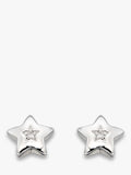 Little Star silver star stud earrings, UK version
