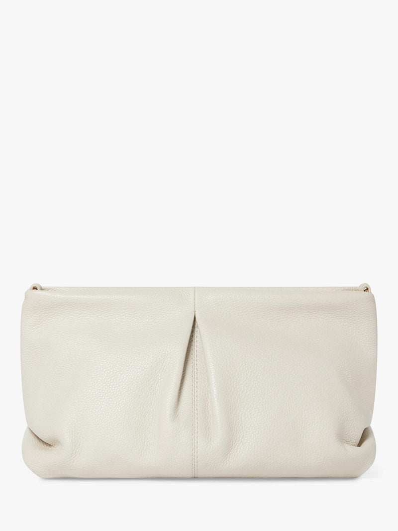 Osprey London Carina Luxe leather shrug bag light stone - British product