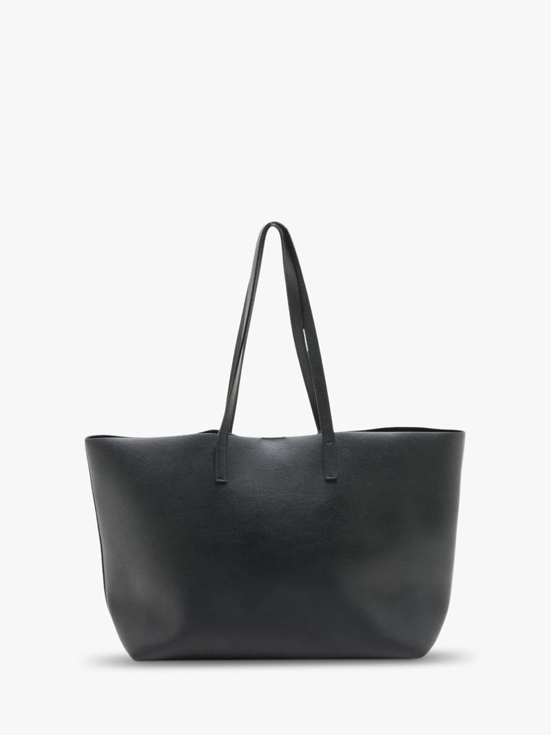 Pre-loved SAINT LAURENT black leather tote bag with gold hardware - British product