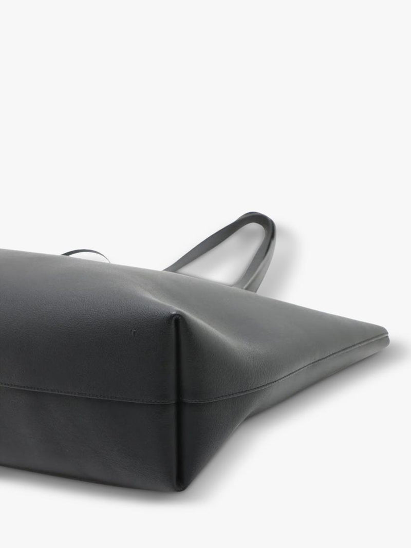 Pre-loved SAINT LAURENT black leather tote bag with gold hardware - British product