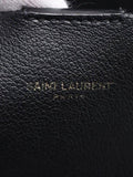 Pre-loved SAINT LAURENT black leather tote bag with gold hardware - British product