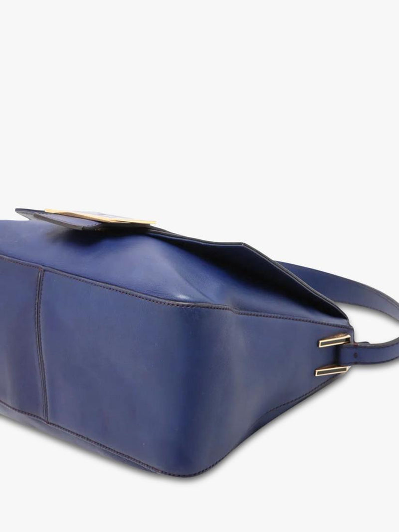 Fendi Big Mama blue leather shoulder bag (British brand)