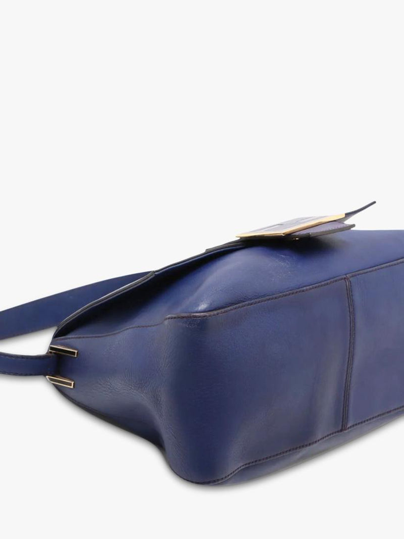 Fendi Big Mama blue leather shoulder bag (British brand)