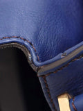 Fendi Big Mama blue leather shoulder bag (British brand)