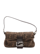John Lewis Fendi Wool Zucca Baguette Bag Brown- Buy online at McGrocer