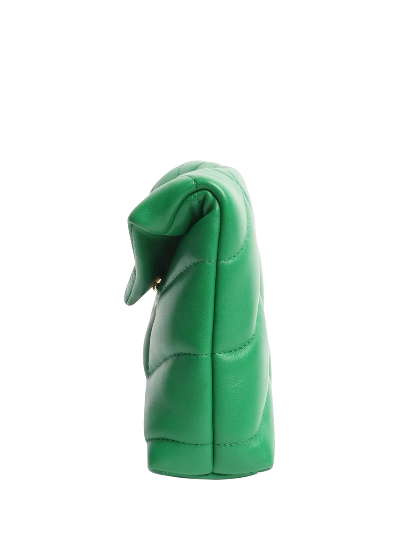 SAINT LAURENT green Loulou quilted leather clutch bag - British product
