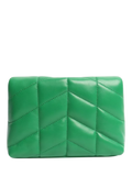 SAINT LAURENT green Loulou quilted leather clutch bag - British product