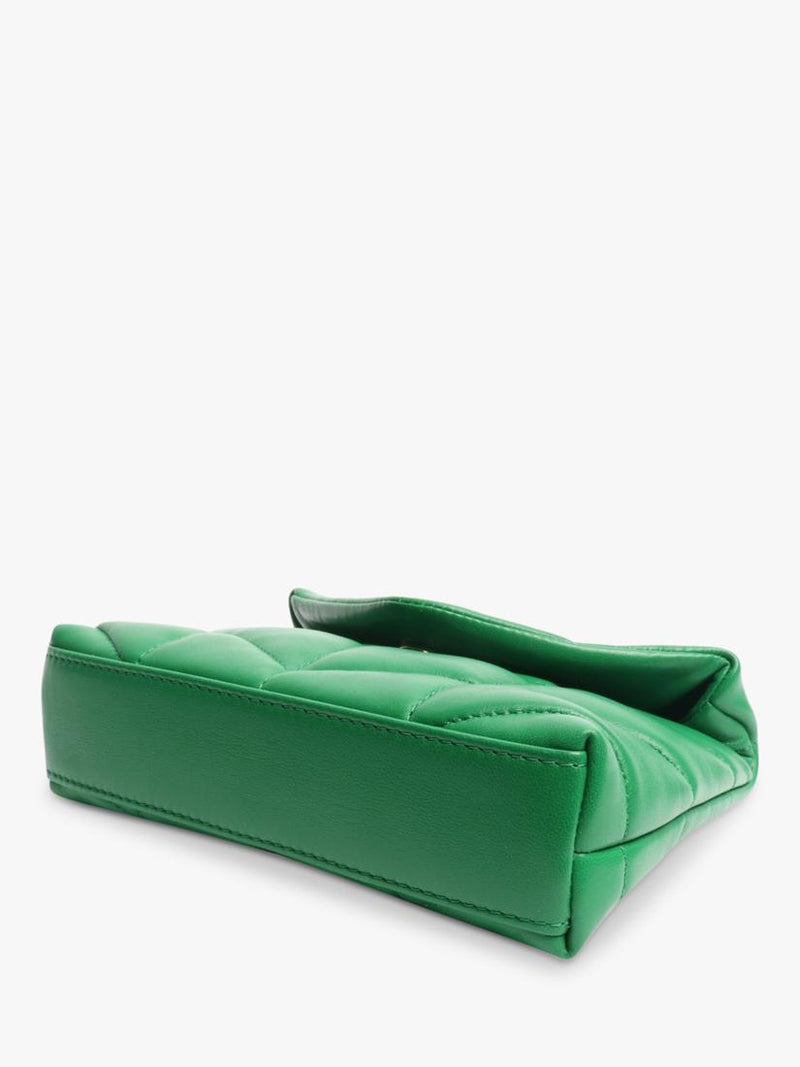SAINT LAURENT green Loulou quilted leather clutch bag - British product