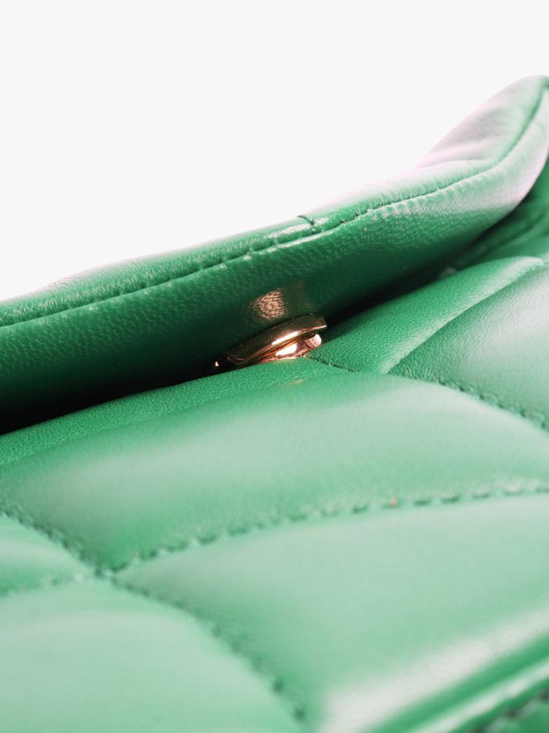 SAINT LAURENT green Loulou quilted leather clutch bag - British product