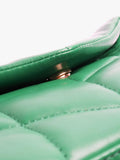 SAINT LAURENT green Loulou quilted leather clutch bag - British product
