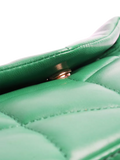 SAINT LAURENT green Loulou quilted leather clutch bag - British product