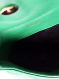 SAINT LAURENT green Loulou quilted leather clutch bag - British product