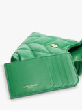 SAINT LAURENT green Loulou quilted leather clutch bag - British product