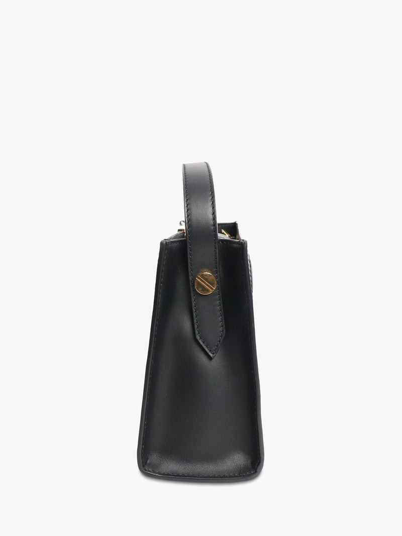 Pre-loved Off-White black leather crossbody tote - British product