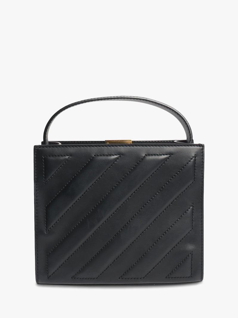 Pre-loved Off-White black leather crossbody tote - British product