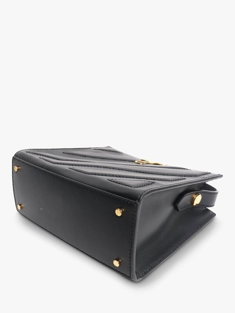 Pre-loved Off-White black leather crossbody tote - British product