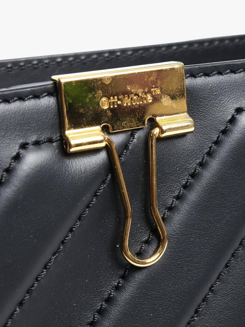 Pre-loved Off-White black leather crossbody tote - British product