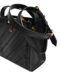 Pre-loved Off-White black leather crossbody tote - British product