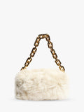Pre-loved Bottega Veneta cream shearling bag with gold chain, UK version