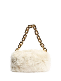 Pre-loved Bottega Veneta cream shearling bag with gold chain, UK version