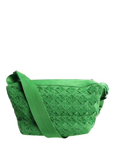 John Lewis Bottega Veneta Pre-loved Green Woven Shoulder Bag- Buy online at McGrocer