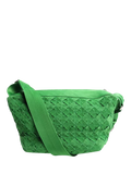 Bottega Veneta green woven shoulder bag, imported from the UK