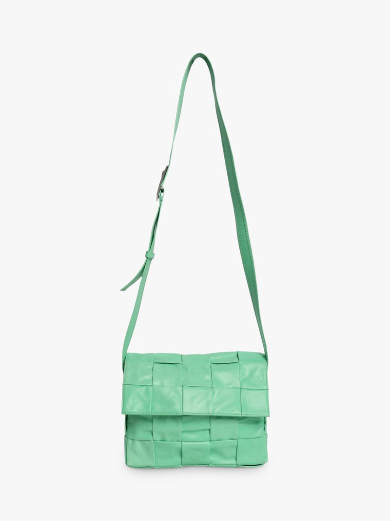 Bottega Veneta mint green Cassette leather bag pre-loved (British brand)