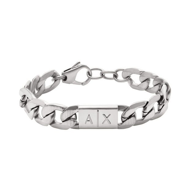 Armani Exchange men's stainless steel chain bracelet (British brand)