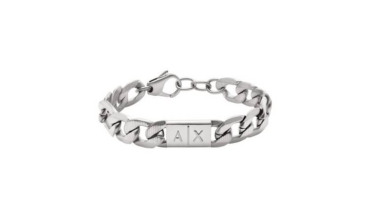 Armani Exchange men's stainless steel chain bracelet (British brand)