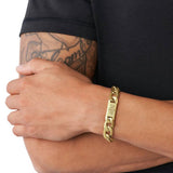 Armani Exchange gold tone men's bracelet with chunky chain (British brand)