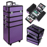 Livingandhome 4 in 1 Professional Makeup Train Case 33x23x76cm, UK version