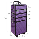 Livingandhome 4 in 1 Professional Makeup Train Case 33x23x76cm, UK version