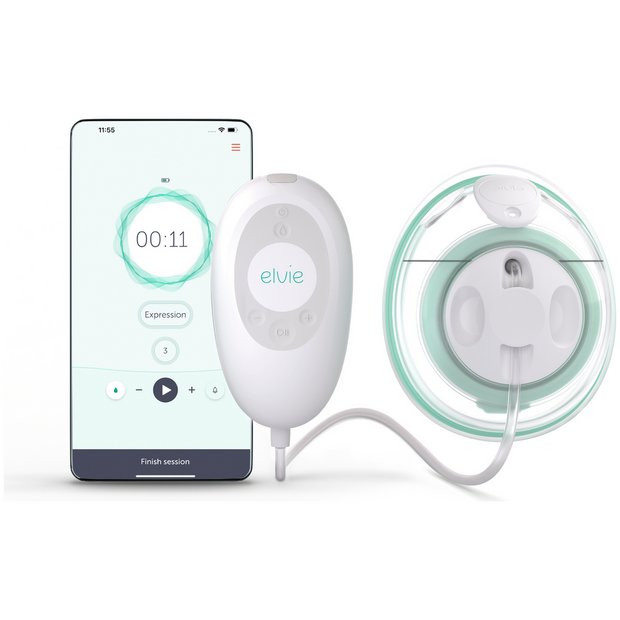 Elvie Stride single breast pump with cups and hub, UK version