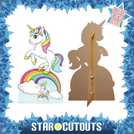 Rainbow Unicorn Cardboard Cutout 163cm tall (British brand)