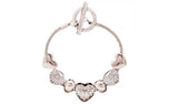 Argos Lipsy Rose Gold Coloured Crystal Heart Charm Bracelet 19cm- Buy online at McGrocer