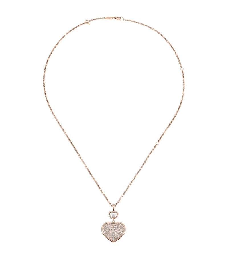 Chopard Happy Hearts rose gold diamond pendant necklace - British product