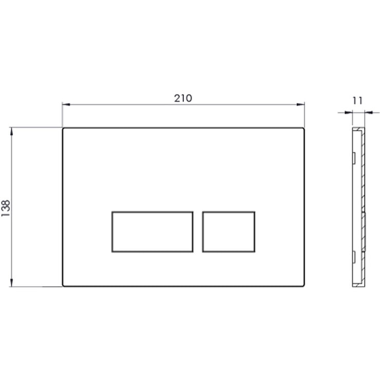 Tavistock square dual flush chrome plate (British brand)