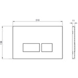 Tavistock square dual flush plate in black (British brand)