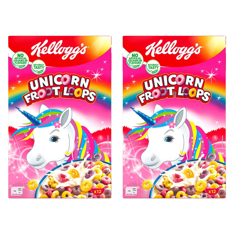 Kellogg's Unicorn Froot Loops cereal 2 x 375g, UK version