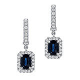 Costco UK Costco Oval Cut Blue Sapphire and 0.50ctw Diamond Stud Earrings in 18ct White Gold- Buy online at McGrocer