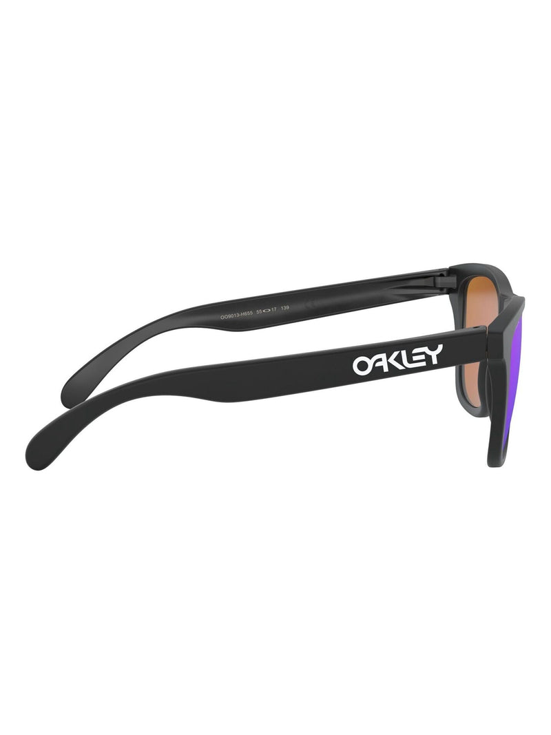 Oakley Frogskins Svarte solbriller med Prizm Fiolett glass, importert fra Storbritannia