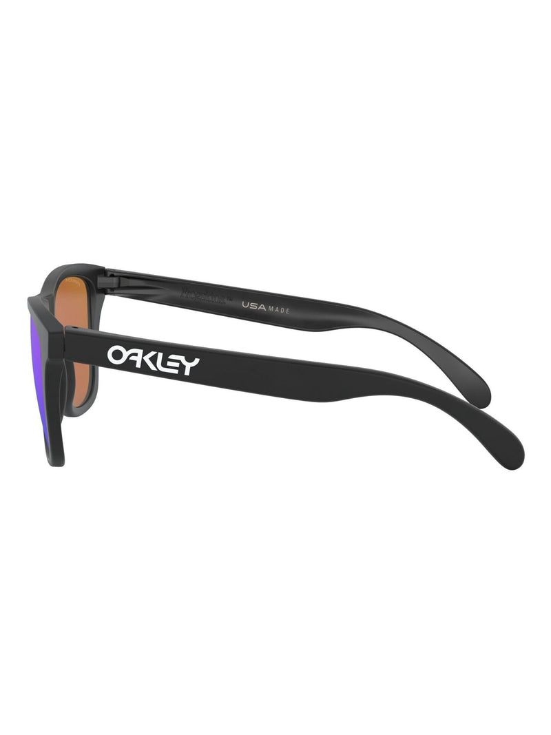 Oakley Frogskins Svarte solbriller med Prizm Fiolett glass, importert fra Storbritannia