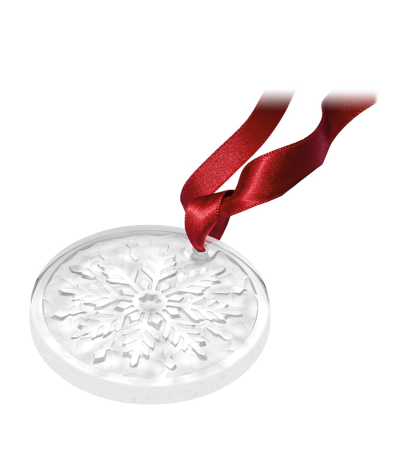 Lalique crystal snowflake tree decoration 6.5cm, UK version