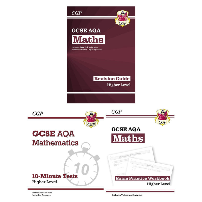 CGP GCSE Maths AQA Higher revision books 3-pack, UK version