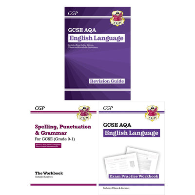 Costco UK CGP GCSE English Language 3-Book Pack Revision Guide, Exam Practice Workbook and Spelling Punctuation Grammar Workbook- Buy online at McGrocer