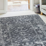 Homemaker traditional charcoal short pile rug 80x150cm - British product