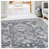 Homemaker traditional grey blush short pile rug 160x230cm, UK version