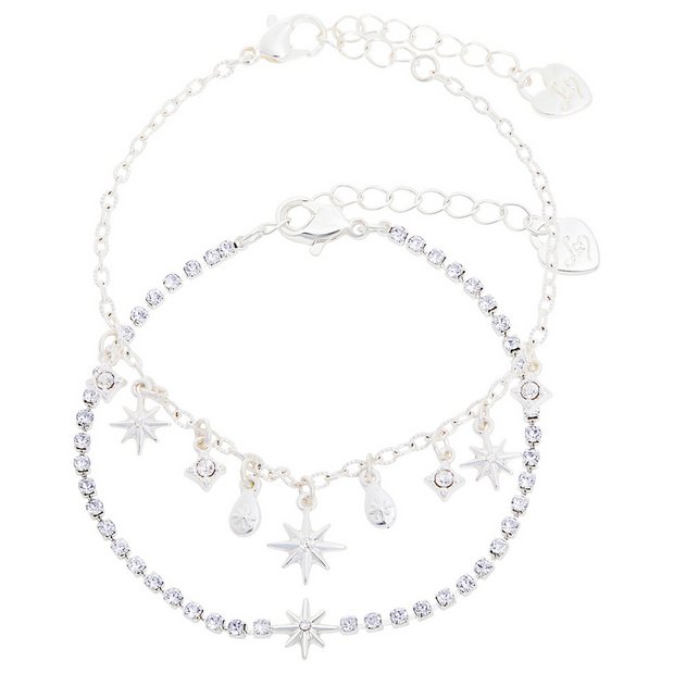 Lipsy crystal celestial bracelet set of 2, imported from the UK