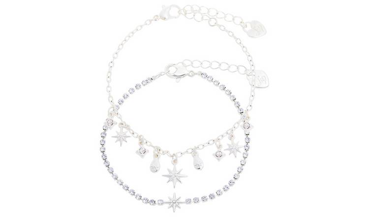 Lipsy crystal celestial bracelet set of 2, imported from the UK