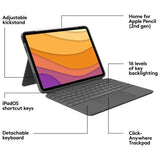 Logitech Combo Touch keyboard case for iPad Air 4th 5th gen - British product